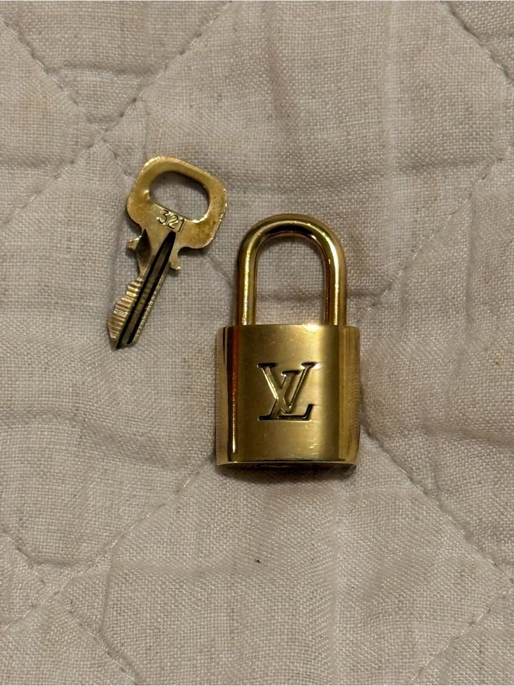 Louis Vuitton LV Padlock Lock & Matching Key #321 Made in France